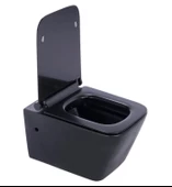 Pure Mat Sıyah Kanalsız Asma Klozet Wh-777+Soft Kapak - 2