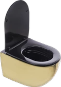 Pure Parlak Gold Sıyah Kanalsız Asma Klozet Wh-785+Soft Kapak - 2