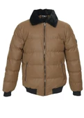 Yakası Kürklü Beli Ve Kolu Lastikli Spor Mont Taba Renk - 10