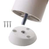 Mobilya Masa Sehpa Ayağı Bağlantı Aparatı Açılı Dereceli Ayak Tabanı Beyaz - 1