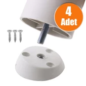 Mobilya Masa Sehpa Ayağı Bağlantı Aparatı Açılı Dereceli Ayak Tabanı Beyaz (4 ADET) - 1