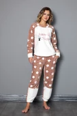 Nisanca Tam Peluş Kışlık Kadın Pijama Takımı- Polar Yılbaşı Pijaması - 2