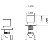 FSV-105 Ankastre Stop Valf Siyah FSV-105 - 2