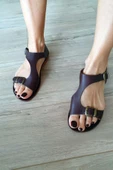 2110 Topukla  Kadın Hakiki Deri Bodrum Sandalet - 2