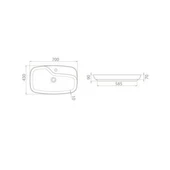 Turkuaz Cerastyle Nova Tezgah Üstü Çanak Lavabo 70x43 cm - 3