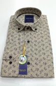 Erkek Gömlek Slim Fitt Pamuklu Yaprak Desenli Rehalli BGL-ST00802 thumbnail 6