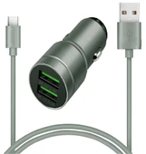 Concord C-772 Type-C Kablo ve Metal Başlık Hızlı Araç Şarj Seti 2.4 + 3.5A 23W - 1