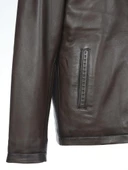 Punto Dikişli Klasik Spor Erkek Deri Mont Fındık Renk - 11