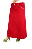 Kadın Kırmızı Uzun Etek MNLS87002 thumbnail 2