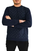 Erkek Sıfır Yaka Sweat Yaprak Desenli BGL-ST01705 - 4