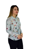 Kadın Yeşil Desenli Bluz BGL-ST00592 thumbnail 6