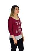 Kadın Boncuk İşli Kayık Yaka Sweat BRG-37415 - 10