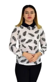 Kadın Krep Yaprak Bluz SM3018 thumbnail 1