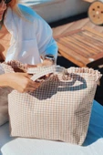 Pötikareli Lady Bej Plaj Çantası - 2