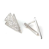 925 Ayar Gümüş V Taşlı Küpe thumbnail 3