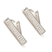 925 Ayar Gümüş Çubuk Taşlı Küpe - 3