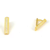 925 Ayar Gümüş Çubuk Taşlı Küpe - 7