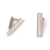 925 Ayar Gümüş Çubuk Taşlı Küpe - 4