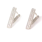 925 Ayar Gümüş Çubuk Taşlı Küpe - 2