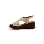 VENÜS 2113604Y DOLGU TOPUK COMFORT DERİ KADIN SANDALET - 7