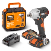 Worx Wx272 20Volt/2.0Ah Li-İon Çift Akülü Şarjlı 300Nm Kömürsüz Profesyonel Somun Sıkma - 1