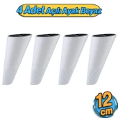 Açılı Konik 4 Adet Beyaz 12 cm Mobilya Yükseltici Baza Ayağı Koltuk Kanepe Altı Puf Ayakları thumbnail 1