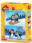 Neşeli Penguenler Kutulu Puzzle/Yapboz 12+24 Parça thumbnail 1