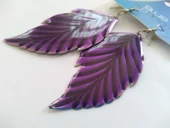 BAYAN KÜPESİ, YENİ SERİ EKONOMİK METAL MOR YAPRAK KÜPE, KÜPE SETİ, Bayan Küpesi, - 1