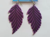 BAYAN KÜPESİ, YENİ SERİ EKONOMİK METAL MOR YAPRAK KÜPE, KÜPE SETİ, Bayan Küpesi, - 2