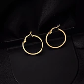 2 cm. Çaplı 14 Ayar Altın Halka Küpe - 3