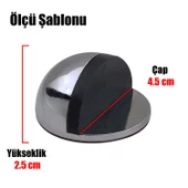Yarımay Yapışkanlı Kapı Kolu Stoperi Tamponu Stop Metal Durdurucu Tutucu Tutacağı Füme 5 Adet - 5