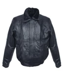 Yakası ve İçi Peluşlu Battal Beden Siyah Renk Erkek Deri Mont - 1