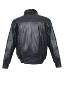 Yakası ve İçi Peluşlu Battal Beden Siyah Renk Erkek Deri Mont - 7