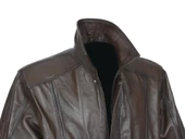 Beli Lastikli Model Battal Beden Fındık Renk Erkek Deri Mont - 9