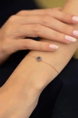 Safir Taşlı Rose 925 Ayar Gümüş Kaplama İtalyan Bileklik - 2