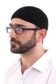 Kışlık Kadife Takke Düz Desen - Siyah - 1