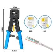RJ45 sıkma pensesi Cat5 Cat5e Cat6  sıkma aracı RJ45/RJ12 pense - 6