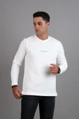 SLİMFİT ARMÜRLÜ LİKRALI SIFIR YAKA UZUN KOL ERKEK SWEATSHİRT - 2