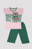 Kız Çocuk Ayıcık Desenli Alt Üst Pijama Takımı - 1