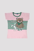 Kız Çocuk Ayıcık Desenli Alt Üst Pijama Takımı - 5