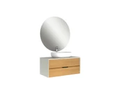 Zero 2.0 100Cm Set Beyaz/Mese (Oval Çanak Lavabo) - 1