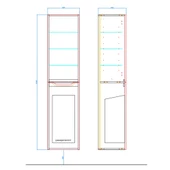Casılla Boy Dolap 40Cm (Sepetlı) Mat Vızon (Sag) - 2