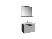Grıs 80Cm Set Sıyah/Grı (Lavabo+Lavabo Dolabı+Aydınlatmalı Ayna Etajer) - 1