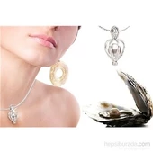 İstiridye İçinden Çıkan Gerçek İnci Kolye Set Sevgiliye Şık Hediye - 5