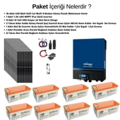 Teknovasyon Arge Güneş Enerjisi Solar Paketi 7.2kva  İnverter 550 watt  Güneş Paneli 200 Amper Jel  Akü - 3