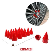 Sivri Mermi Bijon Kapağı Sökme Aparatlı 20 li Set 17 mm-19 mm KIRMIZI - 1