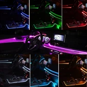 Araç Araba İçi Torpido Ledi Renkli İp Neon İp Led 2 Metre - 5