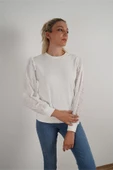 Kadın Fisto Detaylı Sweat Beyaz - 2