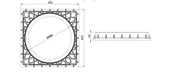 400mm Kare Rögar Kapağı / Çerçeve + Kapak - 2