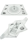Silikon Hamur Matı Hamur Açma Pasta Fırın Altlığı Matı Ölçülü Hamur Yoğurma Beyaz Orta Boy 50X40 - 4